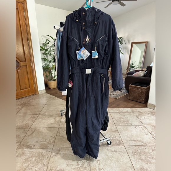Vintage Retro BOGNER Ski Snow Winter Sports Snowsuit Navy Jumpsuit Size 46 - Picture 1 of 14